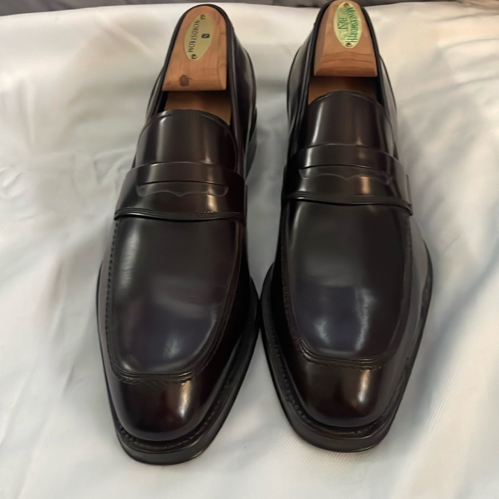 Salvatore Ferragamo Brown Leather Slip-On Loafers